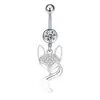 Modelo Novo de E-commerce Transfronteiriço da Amazon Anel de Umbigo Fox Shell com Zircônia Incrustada Joia de Body Piercing em Aço Inoxidável Anel de Umbigo