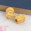 Accesorios color arena dorada tarjeta de goteo de dibujos animados oso cara sonriente con agujero pulsera cabeza de Buda de doble cara material para diadema accesorios para joyería diy