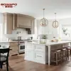 Armários Personalizados de Madeira Maciça Estilo Americano para Fábrica de Comércio Exterior, Armários de Cozinha Estilo Europeu, Personalização de Decoração Estilo Creme para a Casa Inteira
