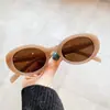 Gafas de sol con estampado de leopardo ojo de gato forma cóncava femenina ins2025 año nuevo estilo retro Hong Kong gafas de sol ovaladas cara pequeña