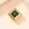 Pingente único estilo europeu e americano joias de aço inoxidável pingente de zircônia quadrada colar pulseira de temperamento versátil acessórios DIY