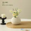 Jarrón de Cerámica Adorno Peonía de Simulación Decoración de Escritorio Flores Artificiales Sala de Estar Mesa de Comedor Arreglo Floral Ramo Nicho Otro