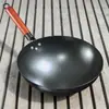 Wok de Hierro Fundido al por Mayor Olla de Cocina Chef Wok Comercial Sin Recubrimiento Olla de Hierro Forjado Uso en Puestos Pre-sazonado Estufa de Gas Olla Engrosada
