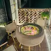 Materiales para Mesa de Café de Llanta: Mesa de Centro de Cuerda de Cáñamo, Mesa Redonda de Vidrio Templado Transformada de Neumático Hecha a Mano DIY