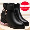 Sapatos de Mãe Sapatos de Algodão Feminino All-match Outono e Inverno Forrado de Lã Botas Quentes Botas Curtas Meia-idade Meia-idade Meia-idade e Idosos Sapatos Femininos
