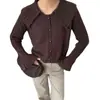 Cardigan de Punto de Solapa Grande Estilo Transfronterizo Nuevo 2026, Elegante y Adelgazante, Mangas de Campana, Abrigo Suéter Corto de un Solo Botón para Mujer