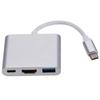 Cable convertidor 3 en 1 de tipo C a HDMI 4K, estación de acoplamiento USB HD.