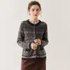 Suéter Tricotado Espesso Estilo Preguiçoso Solto Gola Redonda Feminino Cashmere de Bebê Intársia Retrô Cardigã Feminino Novo Outono e Inverno