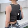 Chaleco de verano para mujer europeo y americano, estampado Y2k, informal, con tirantes negros, cuello redondo, camisola