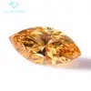 Pedras Soltas de Moissanita Cor Champagne Marquise Atacado, Moissanita Profunda, Média e Clara, Diamantes Coloridos de Moissanita de Quilate Grande, Pedras de Silício de Carbono