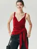 Suave y cómoda, camisola de cachemir con cuello en V cruzado, corte ajustado, tejido, top sin mangas, perfecto como capa base