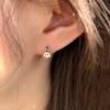 Diseño Vintage Desgastado Smiley Retorcido Aro de Oreja de Plata de Ley Hebilla de Oreja Pendientes Exagerados Distintivos Tridimensionales Exquisitos para Mujer