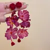 Pendientes de Borla de Flor de Perla Rosa Plateada Clavos de Oreja Pequeños Frescos Estilo Mori Accesorios de Oreja de Alta Gama Moda Venta al por Mayor