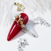 Nuevo dije de diamante para joyería de uñas, aleación de oro y plata, metal tridimensional, diamante, estrella de cinco puntas, joyería para uñas al por mayor