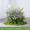 [Serie de Arte Floral de Tres Caracteres] Combinación de Paisajismo con Plantas Verdes Simuladas, Flores Artificiales, Césped Floral, Decoración de Ventana, Decoración Suave de Patio