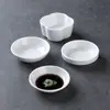 Melamina A8 Blanco Banquetes Nacionales Plato para Salsa de Olla Caliente Vajilla Imitación Porcelana Plato de Sabor Plato para Salsa de Soja Vinagre Dos o Tres Compartimentos Pequeño Plato para Condimentos de Barbacoa