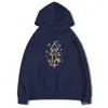 Sudadera con Capucha Estampada Coreana para Mujer Borgoña Engrosada Holgada Top Moderno Ins