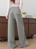 Pantalones Deportivos de Yoga Estilo Americano con Capa de Aire para Mujer, Novedad Verano 2026 Cintura Alta Adelgazantes Holgados de Pierna Ancha