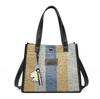 Dnins Bolsa Súper Caliente para Mujer 2020 Estilo Coreano Moderna Bolsa Tote Rayada Lona Texturizada Bolso de Mujer con Colgante de Margarita