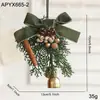 Adornos de Navidad Cascabeles Pequeños Lazos de Terciopelo Escena de Árbol de Navidad Piña Suministros de Decoración Piezas Pequeñas Colgantes Decorativas