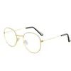 Nuevas gafas de metal retro lisas moda estilo Harajuku gafas estilo coreano artísticas redondas marco grande montura de gafas 3447