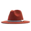 Sombrero de Sol para Exteriores Clásico Fieltro Fedora Ala Ancha Moda Sombrero Jazz con Hebilla de Cinturón