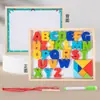 Blocos de Construção de Corda com Letras para Bebês de 3-6 Anos Quadro de Desenho Dupla Face Feito à Mão Brinquedos Educacionais de Alfabetização Árabe