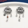 Bolsa de monedas de campana de plata de ley Colgante de cerradura Ruyi Pendientes de cerradura plateada antiguos retro Colgante DIY