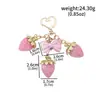 Colgante de Cereza Fresa Lazo Llavero de Cereza Colgante de Cartera Adorno Colgante para Bolso Accesorios Regalo para Mujeres
