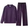 Otoño/Invierno 2026 Nuevo Sudadera con Capucha Casual Holgada de Manga Larga y Pantalones Largos Estilo Americano Trendy con Diseño de Remaches Cuello Redondo Marca Trendy Tridimensional