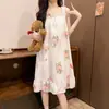 2026 Nuevo Camisón de Verano sin Mangas con Copas Integradas, Estilo Celebridad de Internet, Puro y Sexy, Fresco y de Longitud Media para Casa