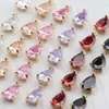 Pendientes de collar con colgante de anillo tipo gota exquisito chapado en oro real de 18 quilates, accesorios de joyería semiacabados