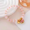 Pulseira de Amethysto Natural com Banho de Ouro Areia Envolvido Cristal Morango Cristal Rosa Olho de Tigre Amarelo Círculo Único para Atrair Riqueza e Transferir Presentes