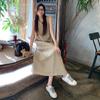 Vestido Chaleco Casual de Verano sin Mangas con Estilo para Mujer Tallas Grandes, Estilo Perezoso Vintage, Diseño Holgado con Bolsillo, Vestido Largo Adelgazante para Vacaciones