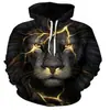 Moda Primavera e Outono Quente Transfronteiriça Suéter 3D Masculino Animal Print Cool Moda de Rua Moletom Clássico