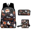 2024 Impresión Digital 3D Transfronteriza Nuevo Producto Mochila de Halloween Bolso Escolar Bolso de Hombro Infantil Estuche para Lápices Set de Tres Piezas