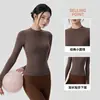Top de manga comprida para yoga com sensação de segunda pele para mulheres, justo, modelador da cintura, camiseta fitness emagrecedora, top para treino de Pilates, esportes de corrida