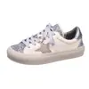 Sapatos Brancos de Lona com Solado Grosso, Estrela de Cinco Pontas com Lantejoulas, Cano Baixo, Cadarço, Estilo Coreano, Versátil, Casual, Novos para Outono Feminino