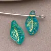 Cuentas Espaciadoras de Vidrio Vintage Multicolor con Hoja Pintada en Oro Colgante Llavero DIY Hecho a Mano Accesorios de Joyería con Cuentas