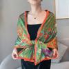 Cachecol de seda dupla camada dupla face pintura a óleo Van Gogh Monet feminino longo 180x70 novo cetim de seda lenço xale moda popular Novo