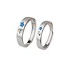 Nuevo anillo de pareja de El Principito y el Zorro al por mayor para hombre y mujer, anillo de pareja abierto ajustable
