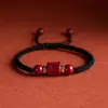 Año de nacimiento cuerda roja pulsera de cinabrio pulsera de seis palabras mantra pulsera de Tíbet tejida a mano Nueva 2023