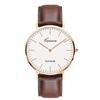 Reloj Clásico Simple Ultrafino de Esfera Grande Dos Agujas Combinación de Color Lona de Nailon Reloj de Cuarzo Reloj Casual para Parejas