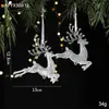 Colgante Transparente de Acrílico Copo de Nieve Alce Ins Accesorio para Fotos Decoración Colgante Decoraciones Navideñas Decoración de Árbol de Navidad
