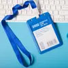 Youhe 6630 Porta-Cartão Grande Transparente de Lado Único para Crachá de Identificação, Crachá de Trabalho com Impressão de Logo, Crachá para Conferência de Escritório, Crachá de Identificação de Funcionário com Cordão