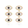 Pendientes largos y distintivos de estilo francés con forma de ojo de diablo, de estilo europeo y americano, para mujer.