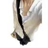 Camisa Blanca Estilo Old Money Francés con Cuello Polo y Bolsillo para Mujer, Chaqueta de Algodón y Lino para Primavera y Verano con Protección Solar, Top de Capa para Viaje