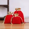 Bolsas de terciopelo con cordón personalizadas, Bolsas de terciopelo a prueba de polvo para almacenamiento de regalos de joyería, Bolsas pequeñas de terciopelo con cordón