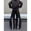 Jeans Curvos con Rayas Salpicadas Estilo Retro Americano para Hombres y Mujeres, Pantalones Anchos Casuales Versátiles