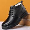 Zapatos de caña alta con forro de felpa para hombre, Zapatos cálidos de invierno para hombre, Zapatos de cuero suave de negocios casual para hombre, Zapatos de cuero de algodón para negocios